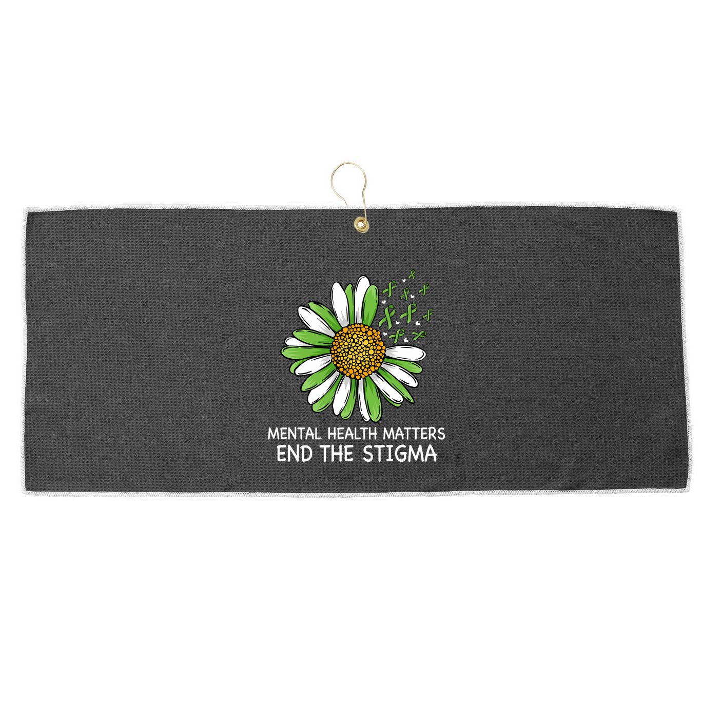 End The Stigma Mental Health Awareness Large Microfiber Waffle Golf Towel