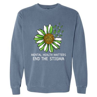 End The Stigma Mental Health Awareness Garment-Dyed Sweatshirt