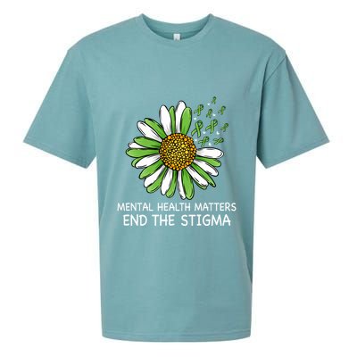 End The Stigma Mental Health Awareness Sueded Cloud Jersey T-Shirt