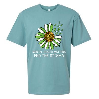 End The Stigma Mental Health Awareness Sueded Cloud Jersey T-Shirt