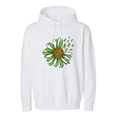 End The Stigma Mental Health Awareness Garment-Dyed Fleece Hoodie