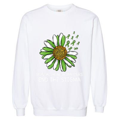 End The Stigma Mental Health Awareness Garment-Dyed Sweatshirt