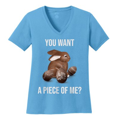 Easter Teens Sayings Chocolate Bunny Rabbit Meme Women's V-Neck T-Shirt