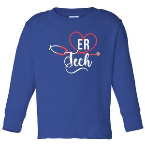 Er Tech Stethoscope Emergency Room Tech Gift Toddler Long Sleeve Shirt