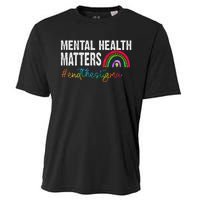 End The Stigma Mental Health Matters Awareness Rainbow Cooling Performance Crew T-Shirt