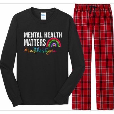 End The Stigma Mental Health Matters Awareness Rainbow Long Sleeve Pajama Set