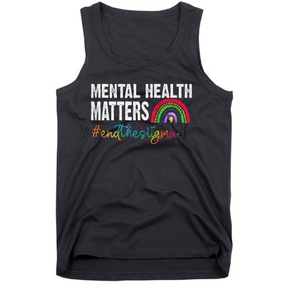 End The Stigma Mental Health Matters Awareness Rainbow Tank Top