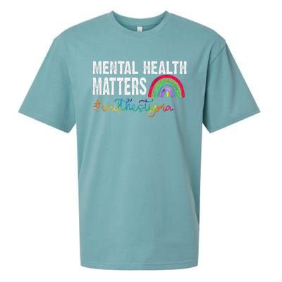 End The Stigma Mental Health Matters Awareness Rainbow Sueded Cloud Jersey T-Shirt