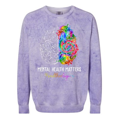 End The Stigma Mental Health Matters Mental Awareness Gifts Colorblast Crewneck Sweatshirt