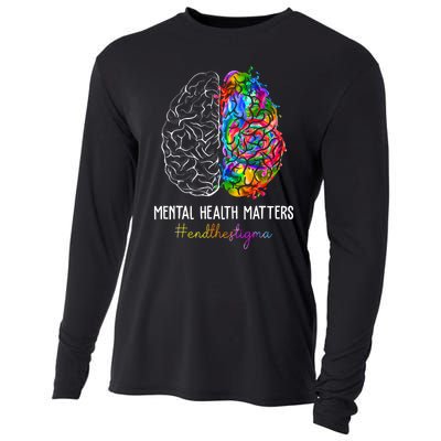 End The Stigma Mental Health Matters Mental Awareness Gifts Cooling Performance Long Sleeve Crew