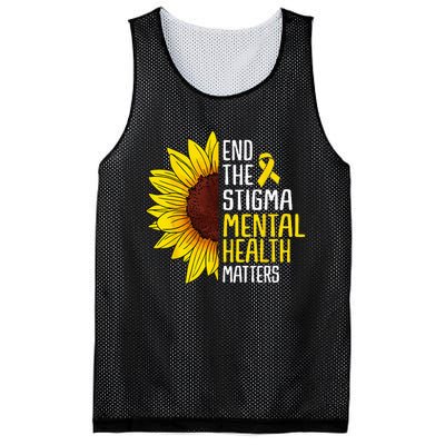 End The Stigma Mental Health Matters Mental Awareness Mesh Reversible Basketball Jersey Tank