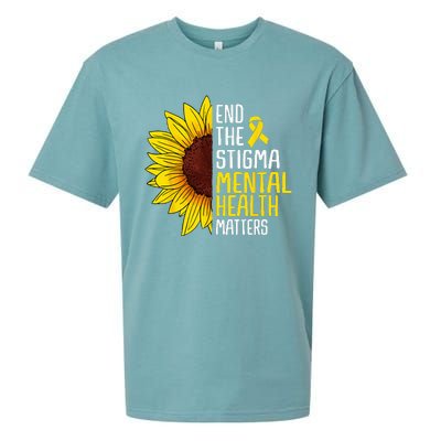 End The Stigma Mental Health Matters Mental Awareness Sueded Cloud Jersey T-Shirt