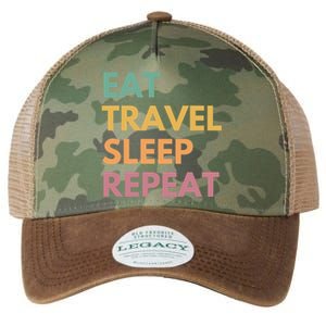 Eat Travel Sleep Repeat Great Gift Legacy Tie Dye Trucker Hat