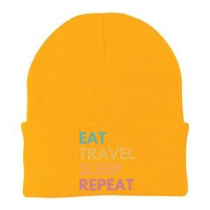 Eat Travel Sleep Repeat Great Gift Knit Cap Winter Beanie