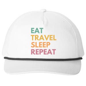 Eat Travel Sleep Repeat Great Gift Snapback Five-Panel Rope Hat