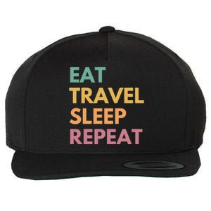 Eat Travel Sleep Repeat Great Gift Wool Snapback Cap