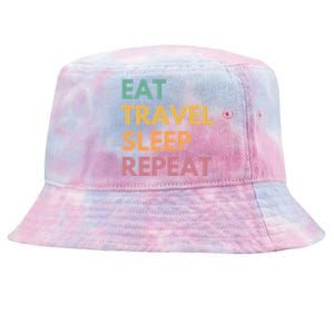 Eat Travel Sleep Repeat Great Gift Tie-Dyed Bucket Hat