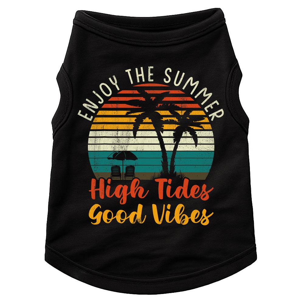 Enjoy The Summer High Tides Good Vibes Doggie Tank