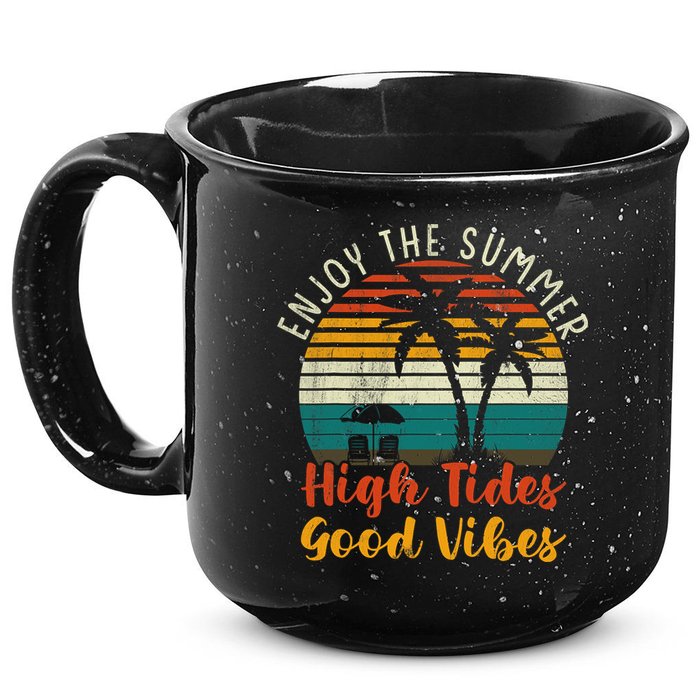 Enjoy The Summer High Tides Good Vibes 15oz Campfire Ceramic Mug