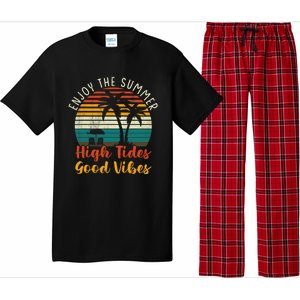 Enjoy The Summer High Tides Good Vibes Pajama Set