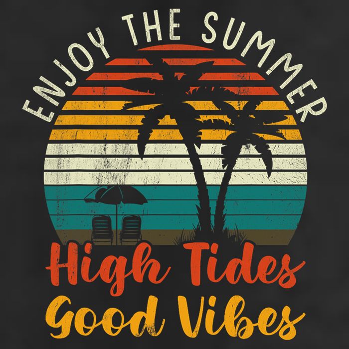 Enjoy The Summer High Tides Good Vibes Golf Towel