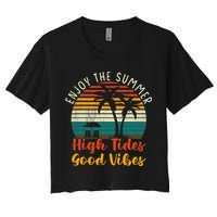 Enjoy The Summer High Tides Good Vibes Crop Top