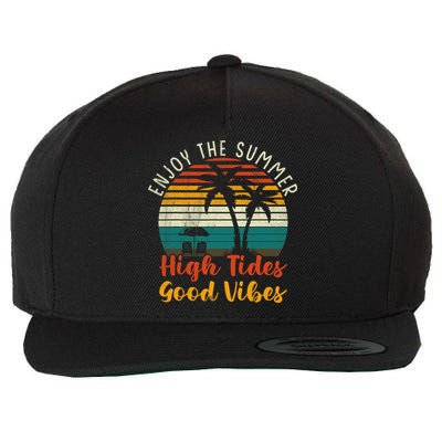 Enjoy The Summer High Tides Good Vibes Wool Snapback Cap