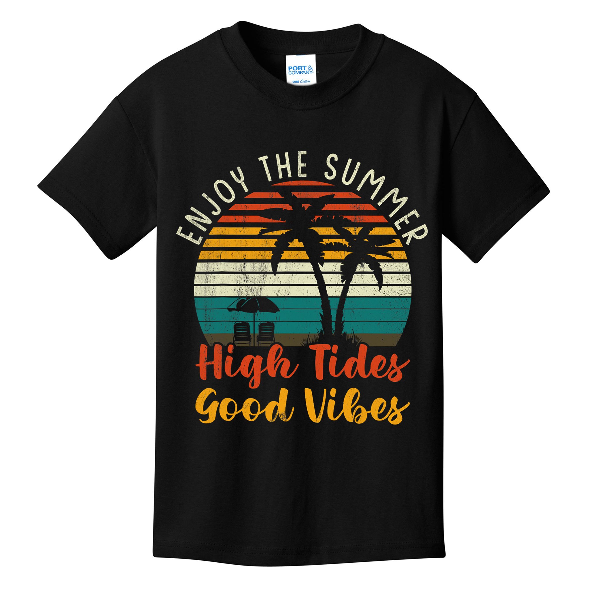 Enjoy The Summer High Tides Good Vibes Kids T-Shirt