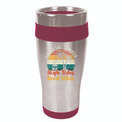 Enjoy The Summer High Tides Good Vibes 16oz Travel Tumbler