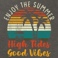 Enjoy The Summer High Tides Good Vibes Cotton Canvas Backpack