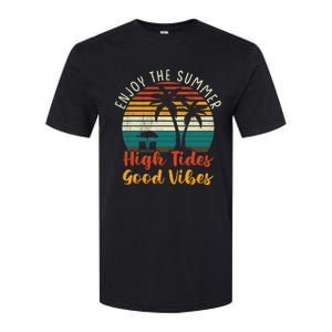 Enjoy The Summer High Tides Good Vibes Softstyle CVC T-Shirt