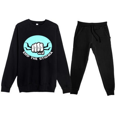 End The Stigma Funny Gift Sexual Assault Awareness Month April Gift Premium Crewneck Sweatsuit Set