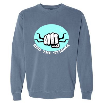 End The Stigma Funny Gift Sexual Assault Awareness Month April Gift Garment-Dyed Sweatshirt