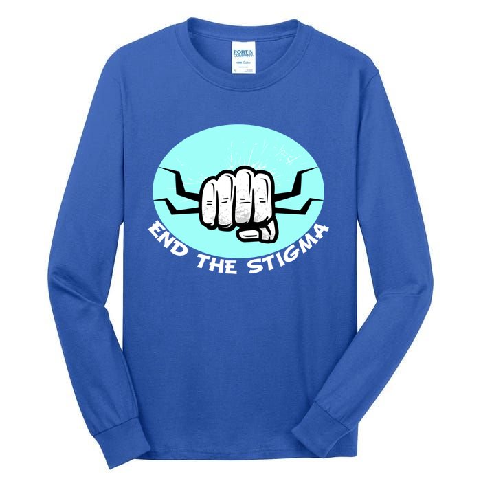 End The Stigma Funny Gift Sexual Assault Awareness Month April Gift Tall Long Sleeve T-Shirt