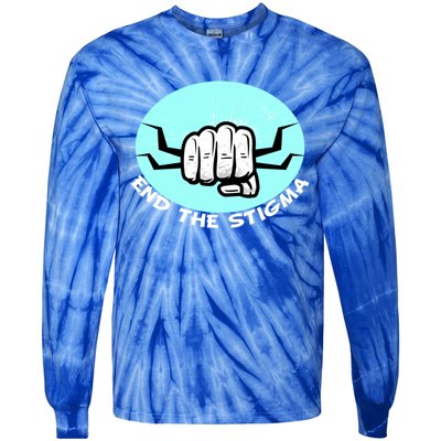 End The Stigma Funny Gift Sexual Assault Awareness Month April Gift Tie-Dye Long Sleeve Shirt