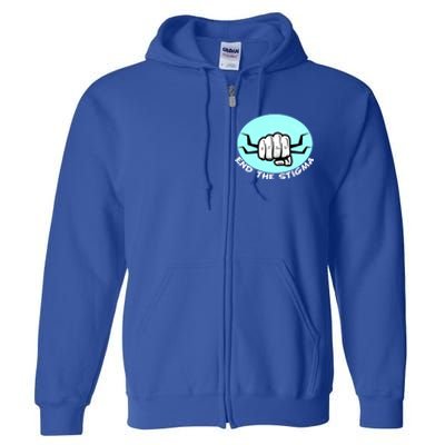 End The Stigma Funny Gift Sexual Assault Awareness Month April Gift Full Zip Hoodie