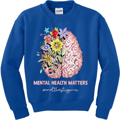 End The Stigma Mental Health Matters Mental Awareness Gift Kids Sweatshirt