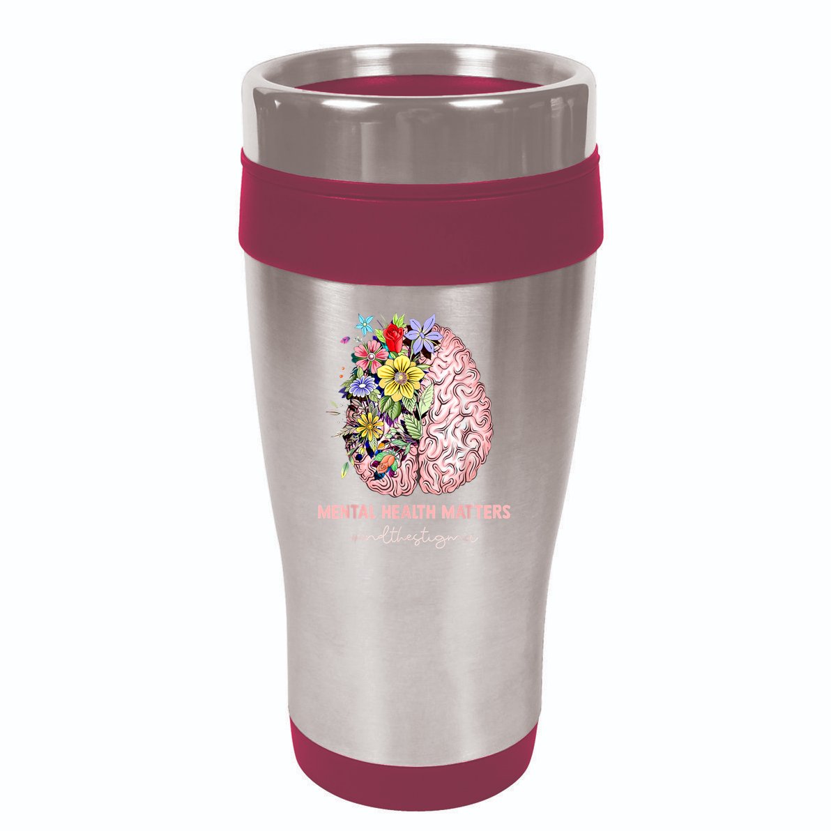 End The Stigma Mental Health Matters Mental Awareness Gift 16oz Travel Tumbler