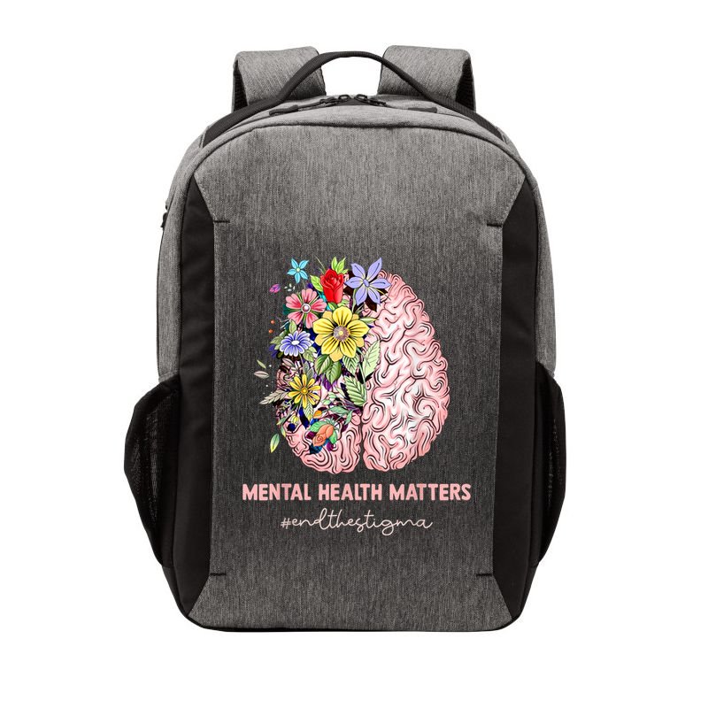 End The Stigma Mental Health Matters Mental Awareness Gift Vector Backpack