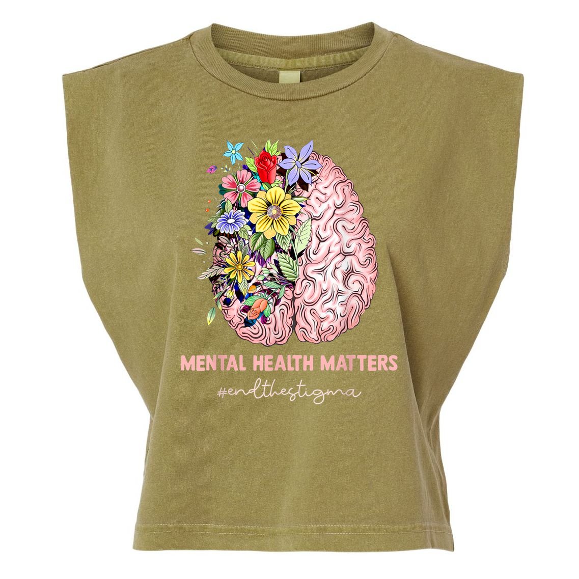 End The Stigma Mental Health Matters Mental Awareness Gift Garment-Dyed Women's Muscle Tee