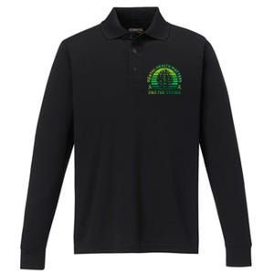 End The Stigma Mental Health Matters Mental Awareness Gifts Performance Long Sleeve Polo