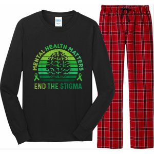 End The Stigma Mental Health Matters Mental Awareness Gifts Long Sleeve Pajama Set