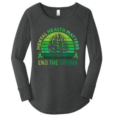 End The Stigma Mental Health Matters Mental Awareness Gifts Women's Perfect Tri Tunic Long Sleeve Shirt