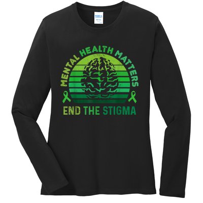 End The Stigma Mental Health Matters Mental Awareness Gifts Ladies Long Sleeve Shirt