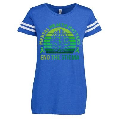 End The Stigma Mental Health Matters Mental Awareness Gifts Enza Ladies Jersey Football T-Shirt