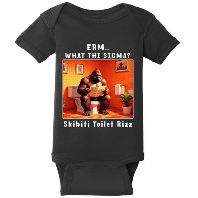 ErmWhat The Sigma Skibiti Toilet Rizz Funny Brain Rot Baby Bodysuit