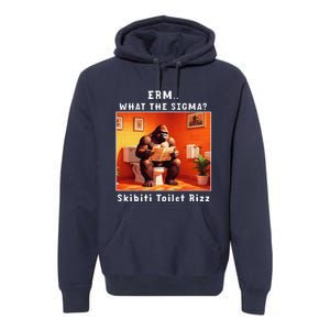 ErmWhat The Sigma Skibiti Toilet Rizz Funny Brain Rot Premium Hoodie