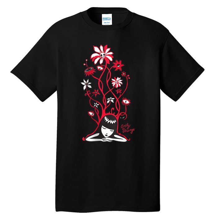 Emily The Strange Flower Power Cat Nap Tall T-Shirt