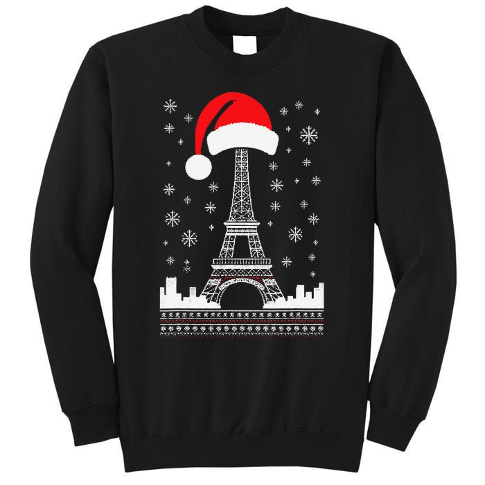 Eiffel Tower Santa Hat Funny Vintage Paris Ugly Christmas Sweatshirt