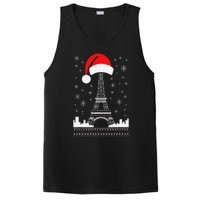 Eiffel Tower Santa Hat Funny Vintage Paris Ugly Christmas PosiCharge Competitor Tank